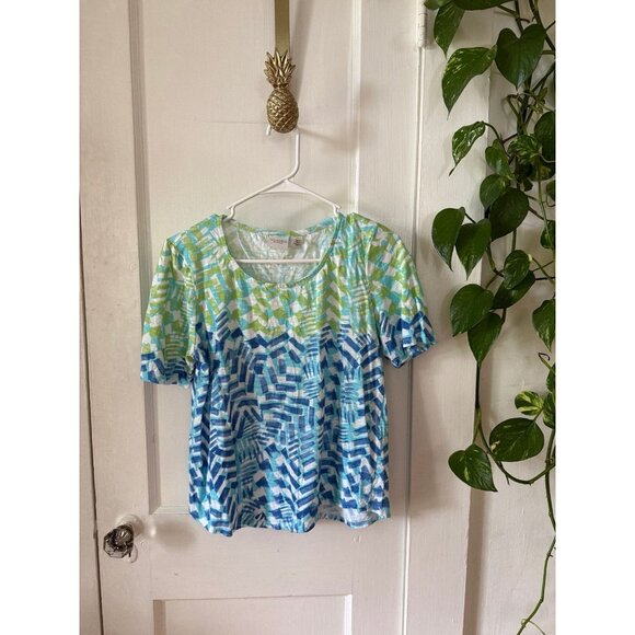 Weekends by Chico women’s size 1x-large blue green shirt - Picture 1 of 7